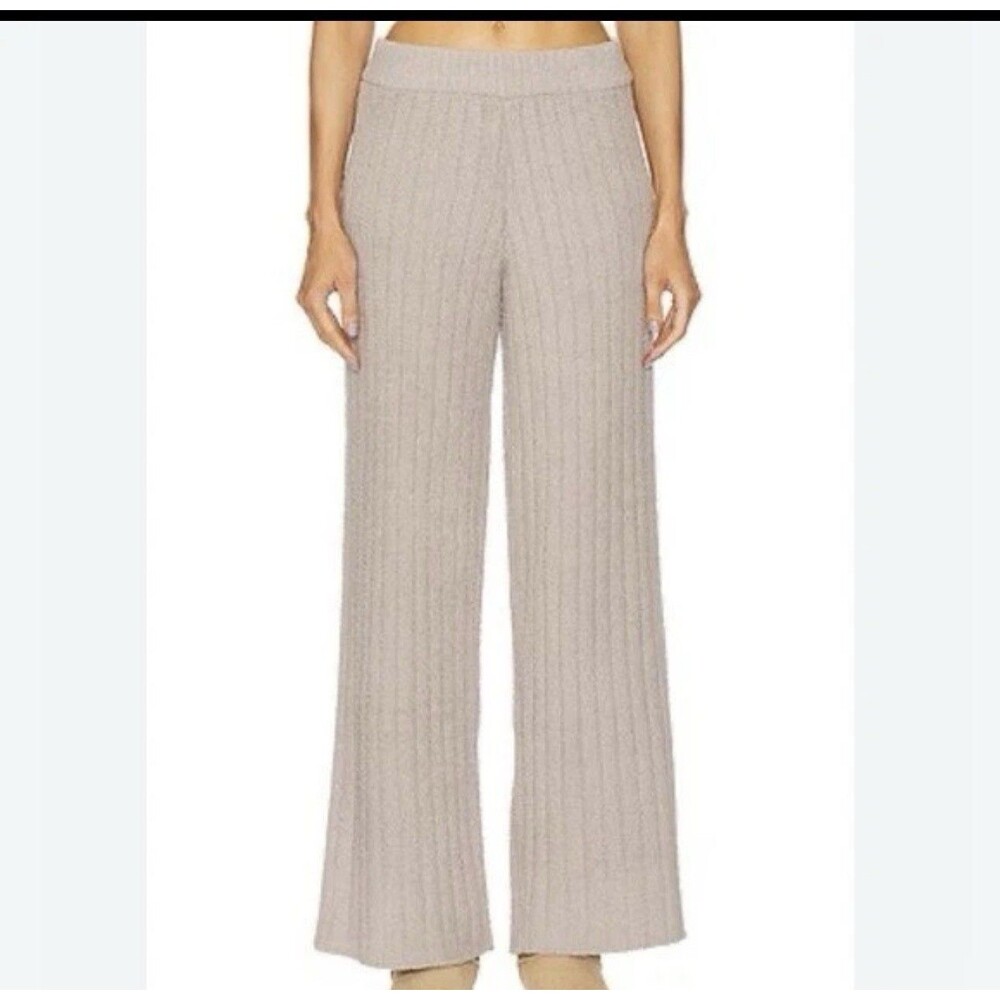 UGG BROWN RIBBED SWEATER KNIT ELASTIC WAIST WIDE LEG TERRI PANTS WOMENS SZ XL